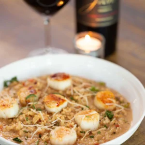 close up of delicious scallops entree at Chapter One